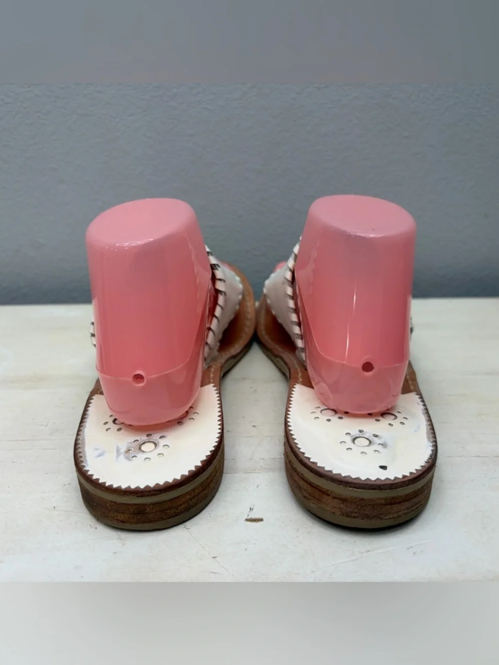 Jack Rogers White Ice Cream Pops leather Sandals Size 10